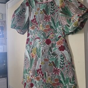 GB Girls Floral Puff Sleeve Dress Size 10 Girls (Good For All Seasons